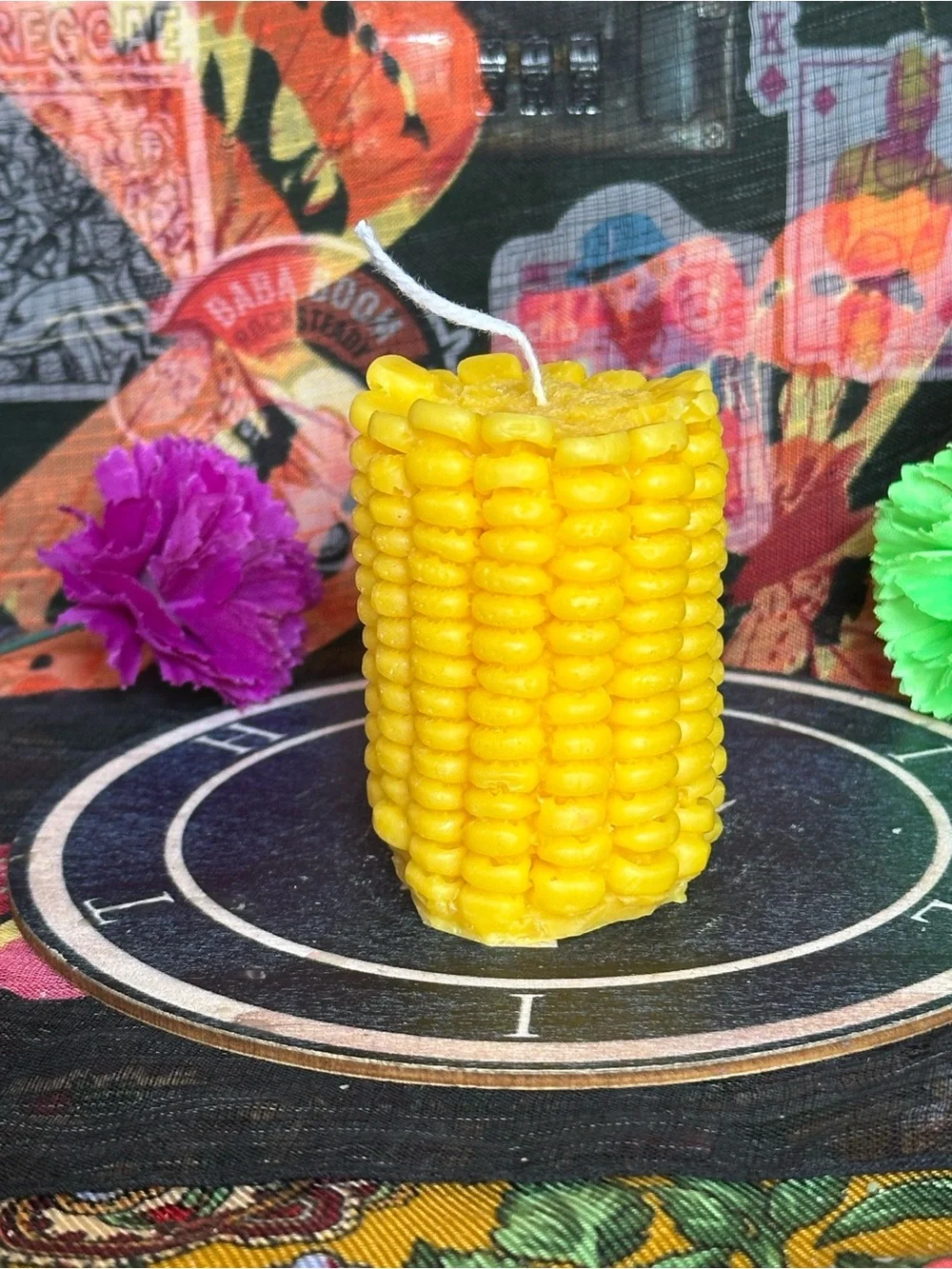 Handmade Corn Cob Candle – Bright Yellow